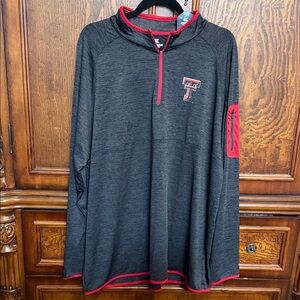 NWT Texas Tech Colosseum Charcoal and Crimson Quarter-Zip Pullover